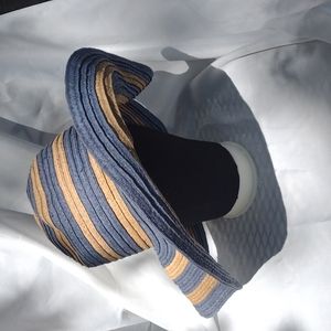 STRAW BLUE AND BEIGE FLOPPY HAT
